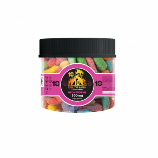 Neon Worms 500mg Delta 10 Gummies by DELTA MAN