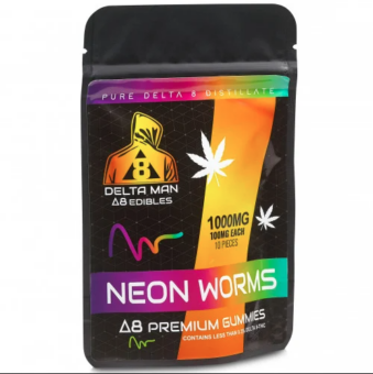 Neon Worms 1000mg Delta 8 Gummies by DELTA MAN