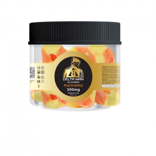 Peach Rings 500mg Delta 8 Gummies by DELTA MAN